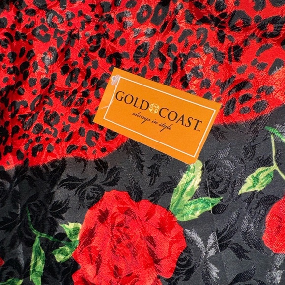 Gold Coast OS Fits Most -Caftan dress NWT  red-black - Picture 10 of 10